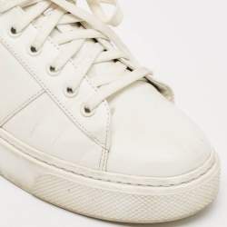 Prada White  Leather  Lace Up Trainer Sneakers Size 36.5 