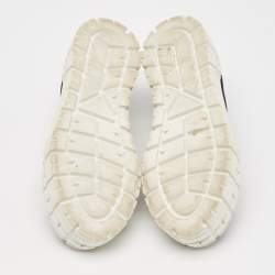 Pre Owned Prada Black Nylon Double Wheel Lace Up Sneakers Size 38.5