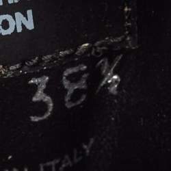 Pre Owned Prada Black Nylon Double Wheel Lace Up Sneakers Size 38.5