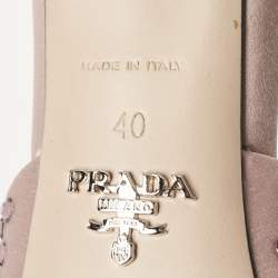 Prada Pink Satin Crystal Embellished Slide Sandals Size 40