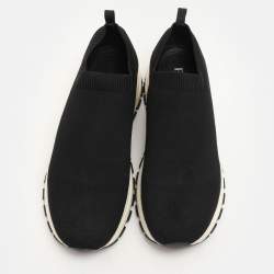Prada Black Knit Fabric Low Top Sneakers Size 38
