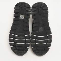 Prada Black Knit Fabric Low Top Sneakers Size 38