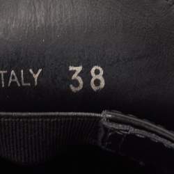 Prada Black Brushed Leather Slip On Loafers Size 38