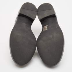 Prada Black Brushed Leather Slip On Loafers Size 38