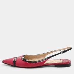 Prada Pink Patent Leather Slingback Sandals Size 41