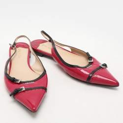 Prada Pink Patent Leather Slingback Sandals Size 41