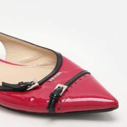 Prada Pink Patent Leather Slingback Sandals Size 41