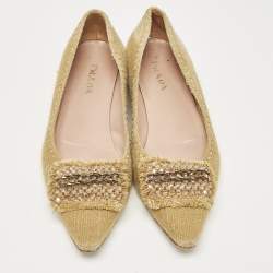 Prada Brown Wool Smoking Slippers Size 38.5