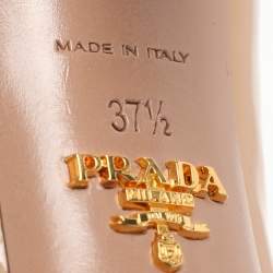 مملوكة مسبقًا Prada Nude Patent Leather Peep Toe Pumps Size Size 37.5