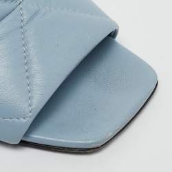 Prada Blue Leather Slide Sandals Size 37.5