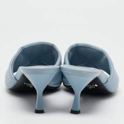 Prada Blue Leather Slide Sandals Size 37.5