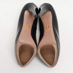 Prada Black Patent Leather Platform Pumps Size 37.5