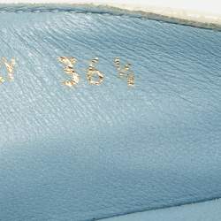 Prada Cream Leather Open Toe Platform Espadrilles Size 36.5