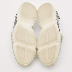 Prada Grey/Black Glitter Fabric Cloudbust Sneakers Size 38.5