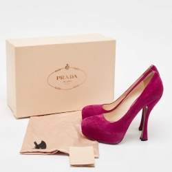 Prada Magenta Suede Platform Pumps Size 38