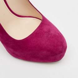 Prada Magenta Suede Platform Pumps Size 38