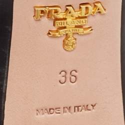 مملوكة مسبقًا Prada Black Saffiano Leather Peep Toe Pumps Size 36