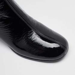 Prada Black Patent Leather Over The Knee Boots Size 37.5