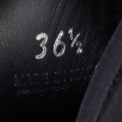 Pre Owned Prada Black Neoprene and Rubber Monolith Ankle Length Boots Size 36.5