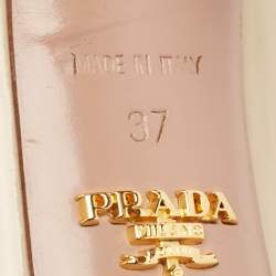 Prada Beige Patent Leather Platform Pumps Size 37