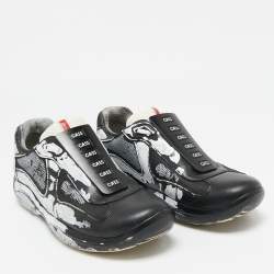 Prada Multicolor Leather and Mesh America's Lace Up Sneakers Size 37.5