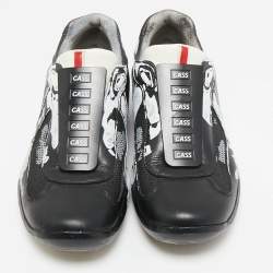 Prada Multicolor Leather and Mesh America's Lace Up Sneakers Size 37.5