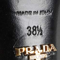 Pre Owned Prada Black Patent Leather Bow Pumps Size 38.5