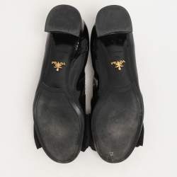 Pre Owned Prada Black Patent Leather Bow Pumps Size 38.5