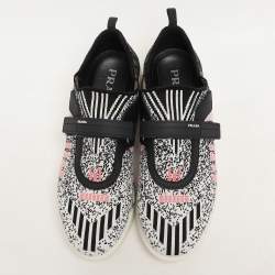 Prada Multicolor Knit Fabric Low Top Sneakers Size 41