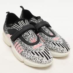 Prada Multicolor Knit Fabric Low Top Sneakers Size 41