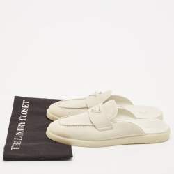 مملوكة مسبقًا Prada Grey Suede San Tropez Mules Size 40.5