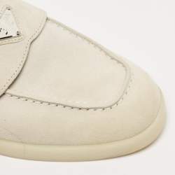 مملوكة مسبقًا Prada Grey Suede San Tropez Mules Size 40.5