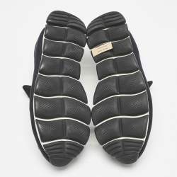 Prada Black Nylon Crystal Embellished Slip On Sneakers Size 38.5