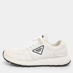 Prada White Nylon Re-Nylon Lace Up Sneakers Size 44
