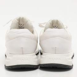 Prada White Nylon Re-Nylon Lace Up Sneakers Size 44