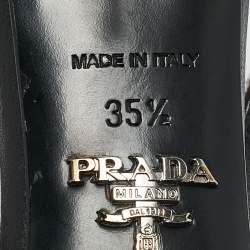 Prada Black Pleated Leather Slingback Pumps Size 35.5