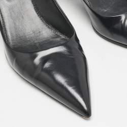 Pre Owned Prada Black Leather Pointed Toe Pumps Size 37