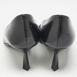 Pre Owned Prada Black Leather Pointed Toe Pumps Size 37