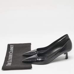 Pre Owned Prada Black Leather Pointed Toe Pumps Size 37