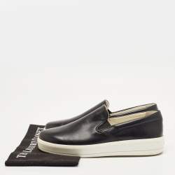 Prada Black Leather Slip On Sneakers Size 40