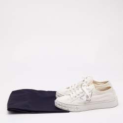 Prada White Re-Nylon Double Wheel Low Top Sneakers Size 37