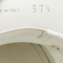 مملوكة مسبقًا Prada White Patent Leather Slip On Loafers Size 37.5