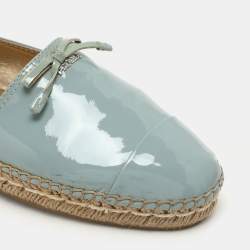 Prada Soft Blue Patent Leather Espadrille Flats Size 39