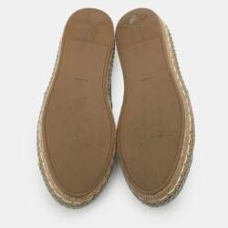 Prada Soft Blue Patent Leather Espadrille Flats Size 39