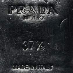 Pre Owned Prada Black Patent Leather Slingback Flats Size 37.5