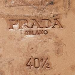Prada Silver Leather and Mesh Flat Slides Size 40.5