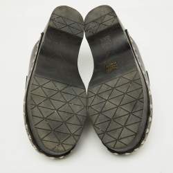 Prada Black Leather Triangle Logo Studded Platform Clogs Size 38