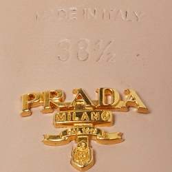 Prada Dark Green Saffiano Leather Logo Mules Size 38.5