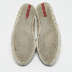 Prada Grey Suede Cap Toe Lace Up Sneakers Size 39