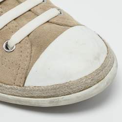 Prada Grey Suede Cap Toe Lace Up Sneakers Size 39